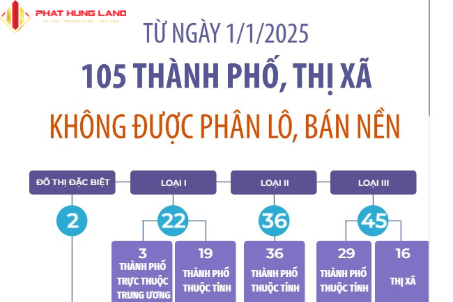 105 tỉnh ko được phân lô bán nền